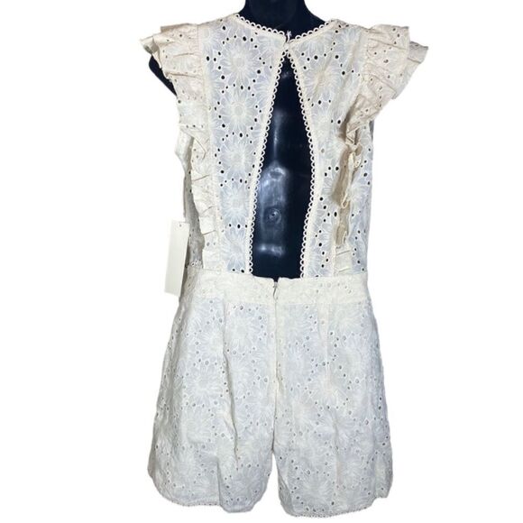 Happy x nature eyelet coquette ruffle romper NWT cream white 6 flaw fairy preppy - Picture 4 of 11